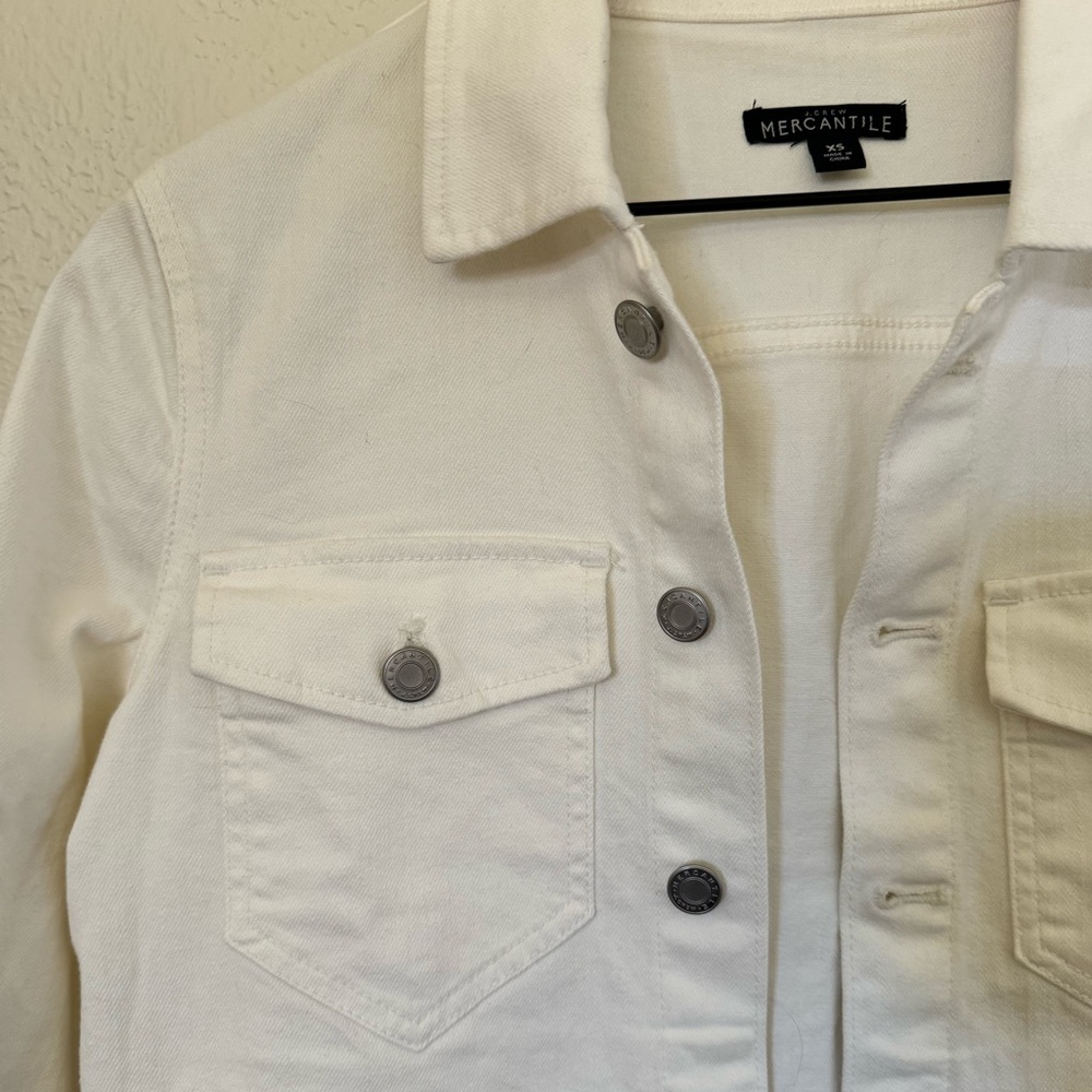 J.Crew Mercantile White Denim Jacket XS